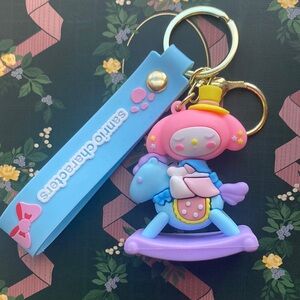 My Melody on Rocking Horse Keychain